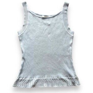 Exclusively MISOOK Size Small S Light Blue Sleeveless knit top ruffle hem